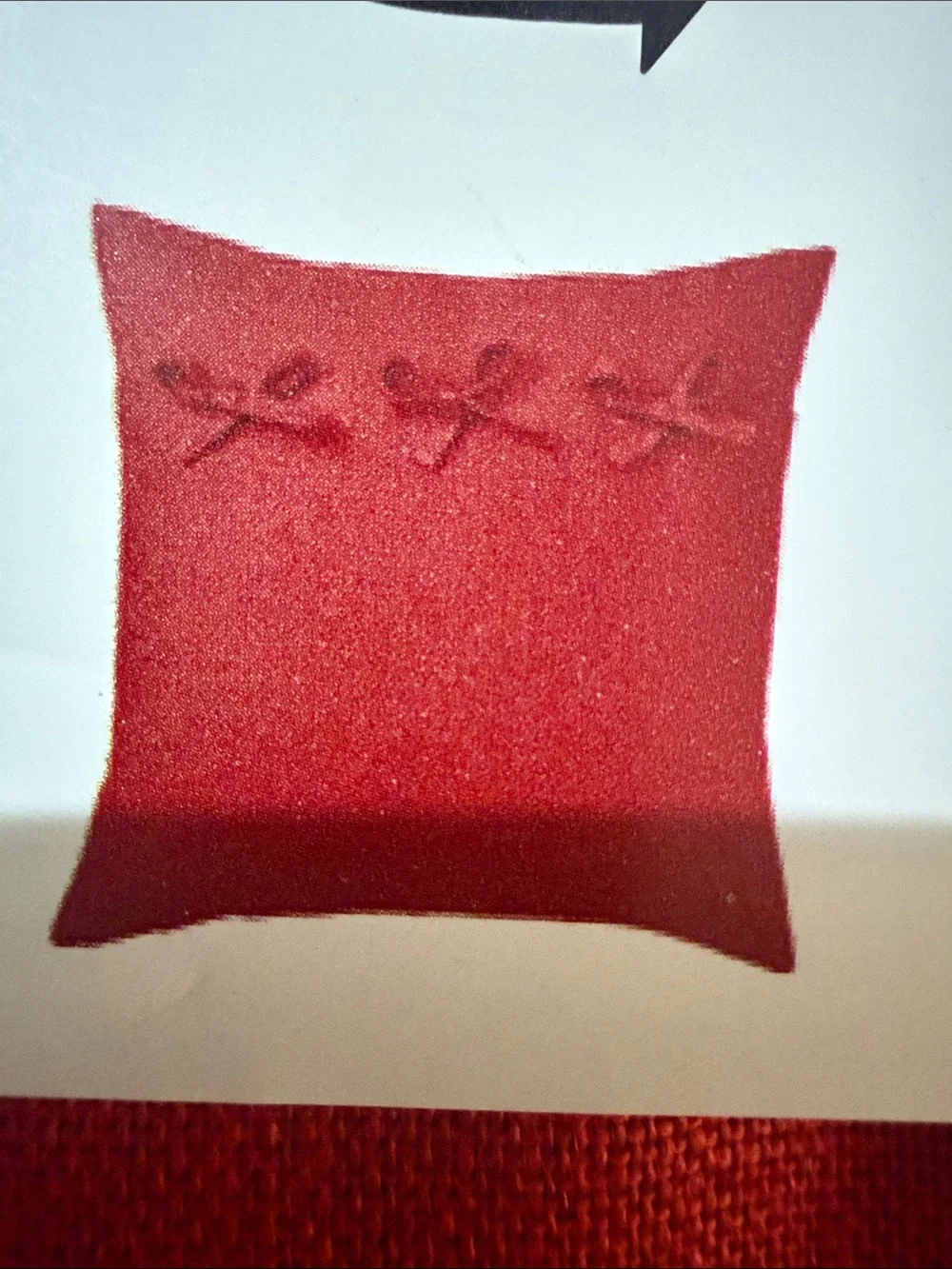 Ikea Aina Red Linen Pillow Cover Tie Close 20